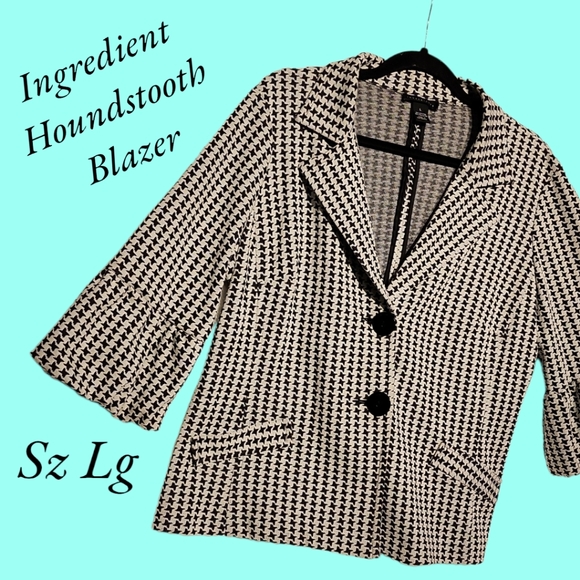Ingredients Jackets & Blazers - Ingredients  Houndstooth  sweater Blazer  jacket Sz Large